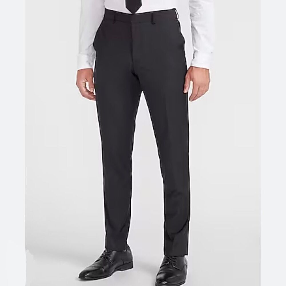 (31 short) Express Men’s Producer Black Chino Trouser Dress Pants